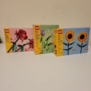 LEGO Bundle Set Rose (40460) and Tulips (40461) Sunflowers (40524)